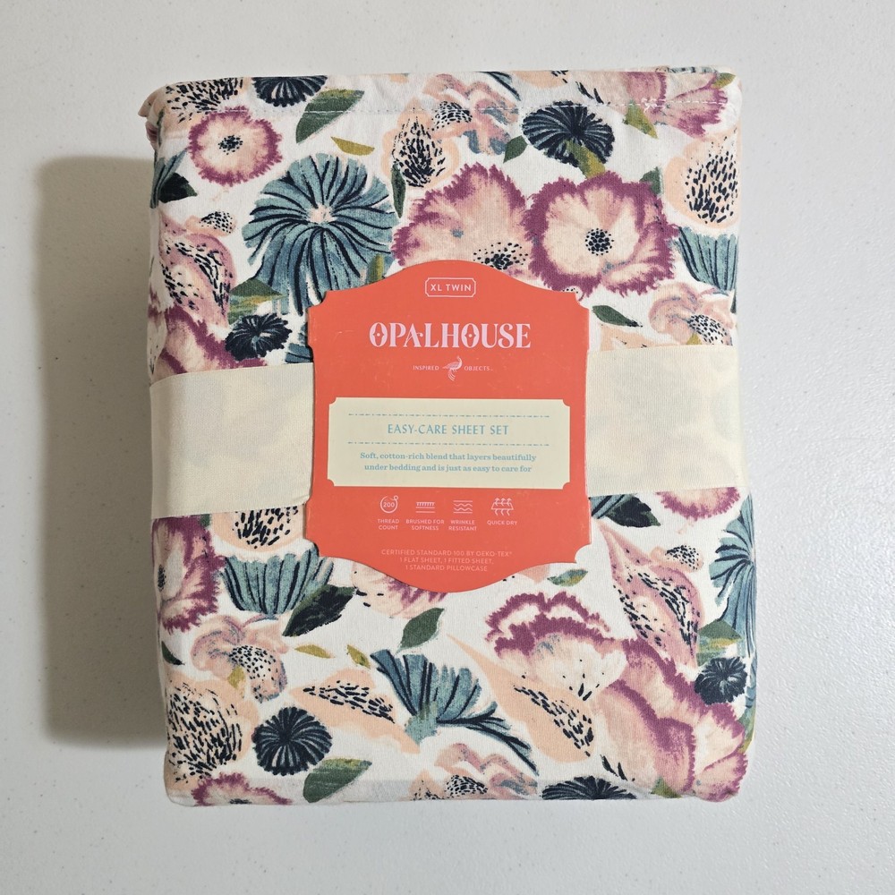 Opalhouse 3pc Floral Easy Care Cotton Blend Sheet Set XL Twin