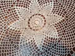 Round Handmade Crochet Lace Tablecloth COLOR BEIGE 100 % COTTON –