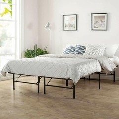 New Modern Bi-Fold Folding Platform Metal Bed Frame Mattress Foundation BF