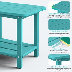 HDPE 2-Tier Outdoor Side Table Patio End Table Weather Resistant