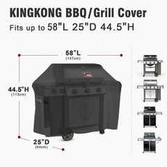Grill Cover 7130 for Weber Genesis II & Genesis 300 Series 3 Burner with Brush