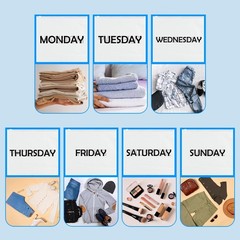 14Pcs Days of Week Packing Cubes Travel Organizer Pouches for Suitcases Light…
