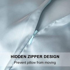 Aqua Blue Mulberry Silk Pillowcase Soft Breathable Anti-aging Hidden Zipper