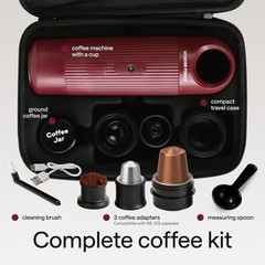 Portable Espresso Machine Travel Coffee Maker for Pods & Grounds Mini 5 Cup Make