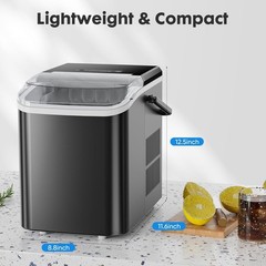 Portable Countertop Ice Maker Self-Cleaning Machine 9 Cubes in 6 Mins 26.5lbs