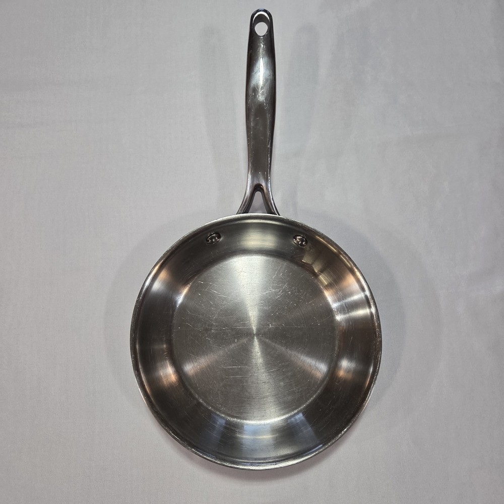 Pampered Chef 8 in 20cm Stainless Steel Skillet/Frying Pan Sauté Omelet Tri-Ply