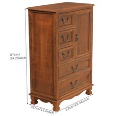 5 Drawers Dresser Wooden Storage Dressers Chests of Drawers for Bedroom Home
