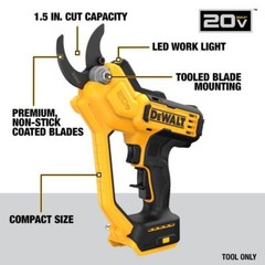 20V Max Li-Ion 1-1/2″ Pruner Cordless Battery Powered LED Work Light Tool Only