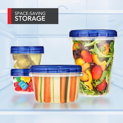 Stock Your Home 4Oz Plastic Containers with Twist Top Lids (6 Pack), 1/2 Cup Sma