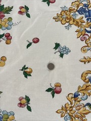 Renaissance-style Rectangular TABLECLOTH SCROLL & FRUITS 60x 78”