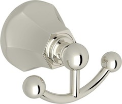 Rohl Palladian Wall Mount Double Robe Hook Polished Nickel A6881PN