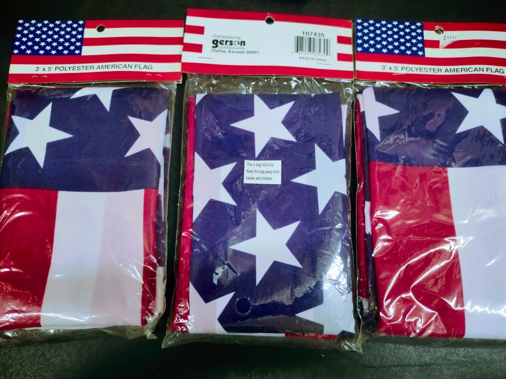 3 Pieces: 3×5′ American Flag, Metal Grommets, 3 Feet By 5 Foot, United States