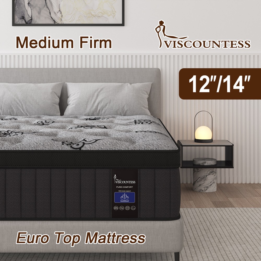 12″14″ Twin Full Queen King Size Mattress in a Box Hybrid Spring Gel Memory Foam
