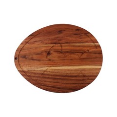 Egg Shaped Wood Serving Board 13×10.3 in Wooden Charcuterie Cheese Platter