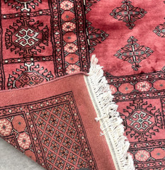 Hand-Woven Wool and Silk Princess Bokhara Area Rug