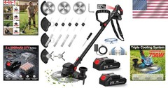 4.6lbs Brush Cutter with Metal Blades – 2 Batteries