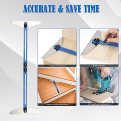 Stair Tread Template Tool 11″-60″ Adjustable Length Stair Measuring Tread Jig