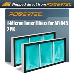 2 Pack Inner Air Filters for POWERTEC AF1044 Air Filtration System, 1 Micron