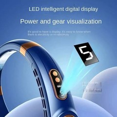 Portable Hanging Neck Fan 5-Speed USB Rechargeable Bladeless W/ Cold Plate USA