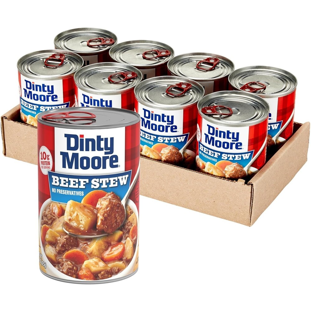 DINTY MOORE Beef Stew 15 oz (8 Pack) Fully Cooked Ready-To-Eat Gluten-Free Meal