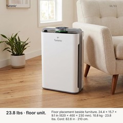 Turonic PH950 – Hepa Air Purifiers for Home w/ Humidifier, UV-A Light & Ionizer