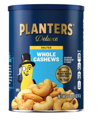 PLANTERS Deluxe Salted Whole Cashews, Party Snacks, Protein 18.25oz (2 PACK)