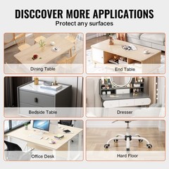 VEVOR PVC Table Protector 42×60 Inch Clear Plastic Desk Protector 2.0mm Thick