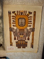 Vintage Native South American Ecuador Wool Rug Wall Hanging 44×32″