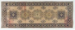 4.6×12 Ft Vintage Anatolian Oushak Runner Rug. Hand Knotted Wool Rug