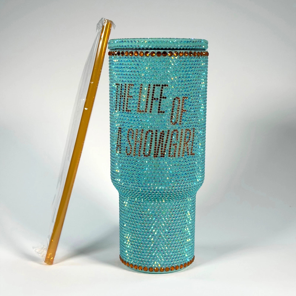 Taylor Swift The Life of a Showgirl Glitter Tumbler 30oz Mint Green ✅FAST SHIP✅