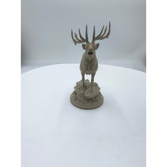Bugling Elk Figurine 3D Printed Wildlife Statue Tan Rustic Cabin Decor 4 Inch