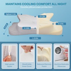 Neck Pillow Soft Cervical Pillow For Neck And Shoulder Pain Memory Foam Pillows