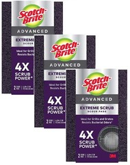 3 ~ Scotch-Brite Extreme Scrub Heavy Duty Scouring Pad For Grill 4.4 in. L 2 pk