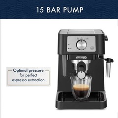 DeLonghi 33.8 Ounces Semi-Automatic Espresso Machine Black Stilos 15-Bar