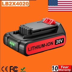 For Black & Decker 3.0AH /8.0AH Lithium Battery Li-Ion 20V MAX LBXR20 LBXR2020