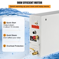 9KW steam Generator Shower ST-135M Sauna Bath Spa Control Humidifier Certificate