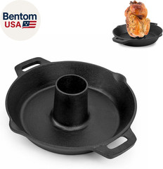Charkettle Cast Iron Poultry Roaster Insert, Beer Can Chicken Holder with Roasti