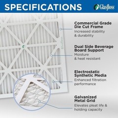 Glasfloss ZL 16x25x5 MERV 10 Fits Trion Air Bear Air Filters. 2 Pack