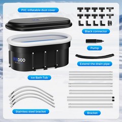 Portable XL 56″ Ice Bath Tub for Adults, Foldable Cold Plunge Tub 175 Gallon