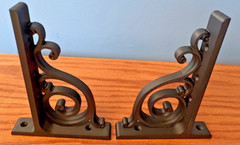 2 Black shelf Shelving Brackets 5 in X 6.5 in Decorative Durable Elegant Sturdy