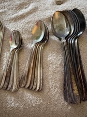 Wm A Rogers 72pc Nickel Silver Japan Flatware Wheat/Feather pattern Nakazato