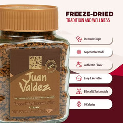 Juan Valdez instant coffee, classic Freeze Dried, 3.52 Oz New.