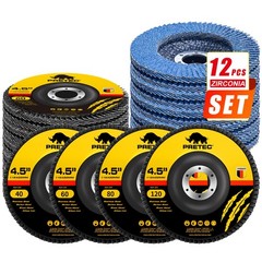 4.5″ Zirconia Flap Discs 40/60/80/120 Grit T27 Angle Grinder 12/40/160 Pack Set
