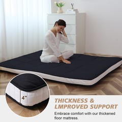 Extra Thick Japanese Sleeping Floor Mattress Foldable Roll Up Futon Tatami Mat