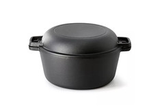 MegaChef 5 Quart Pre-Seasoned 2-in-1 Cast IronDutch Oven and