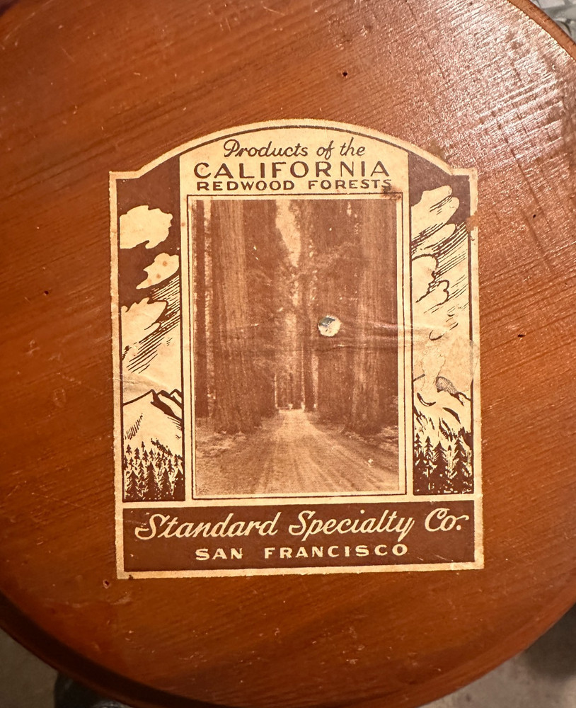 Vintage 1940’s California Redwood Nut Cracker Bowl Standard Specialty Company