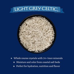 Light Grey Coarse Salt Unrefined Mineral Trace Minerals 0.5 lb Resealable Bag