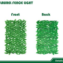 58in Artificial Faux Light Green Laurel Leaf Privacy Hedge with Mesh Backing