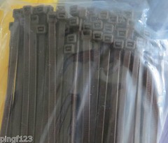 100pcs Cable tie nylon zip lock 4 x 200mm ~ 8 in inch with 10 color 50 lbs
