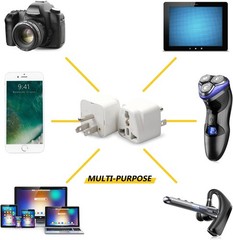 1-1000Pcs European EU To US American Adapter Plug Converter Euro Asia to USA Lot